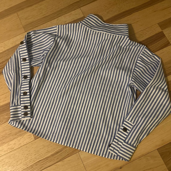Perfectly Preppy Loft Striped Blouse with Full Button sleeve - Picture 6 of 8